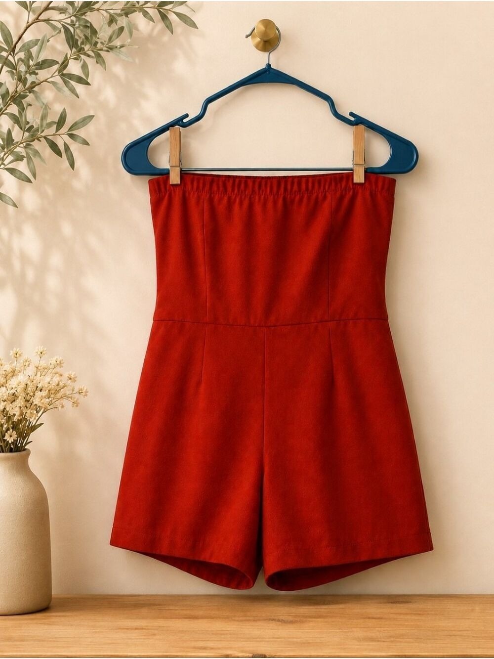 Wild Fable Red Strapless Romper Large